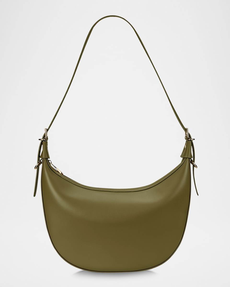 Reagan Zip Leather Hobo Bag